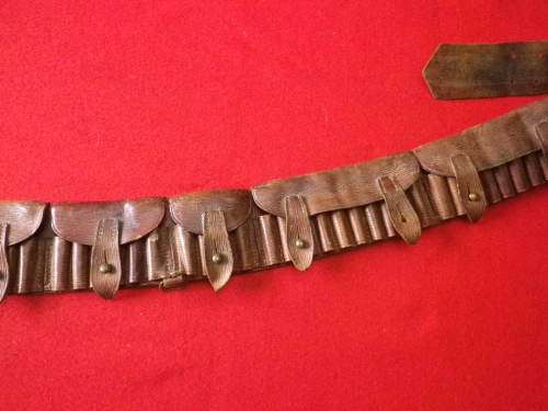BRITISH LEE METFORD P1897 BOER WAR LEATHER BANDOLIER - MADE BARNSBY 1901 - SEE BELOW  (6574)
