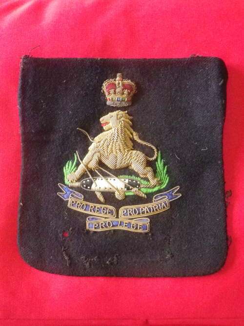 RHODESIA BSAP - BULLION BLAZER BADGE - SOME HOLES IN CLOTH - BADGE INTACT.     (6921)