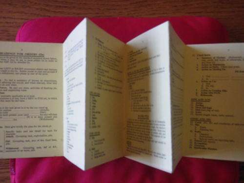 RHODESIAN ARMY - PLATOON / SECTION COMMANDERS ORDERS  FOLD OUT  - JAN 1971  - 12 Pgs.  (7058)
