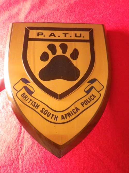 RHODESIA BSAP  PATU PLAQUE - MADE HT ENTERPRISES, SALISBURY        (7060)