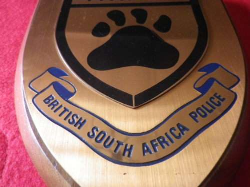 RHODESIA BSAP  PATU PLAQUE - MADE HT ENTERPRISES, SALISBURY        (7060)