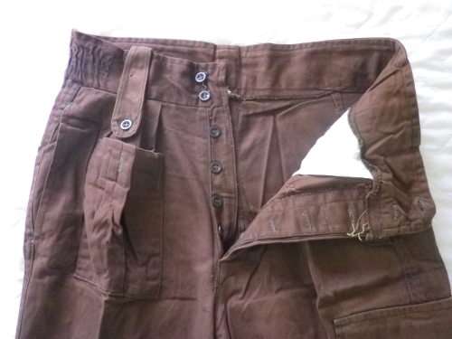 RHODESIAN SFA - PFUMO RE VANHU CHOC BROWN COMBAT TROUSERS, AS NEW - SIZE 32 - RARE - SEE BELOW(4519)
