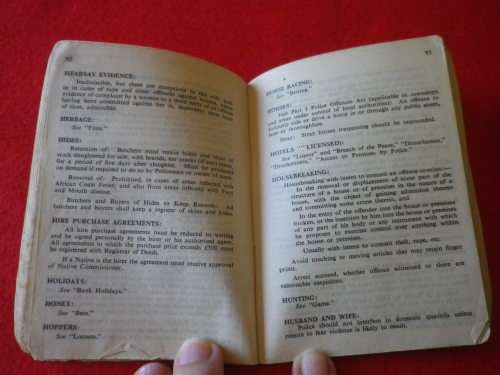 RHODESIA BSAP - 1 X INFO HANDBOOK + 1 X DUTY HINTS HANDBOOK - NO COVER   (2362)