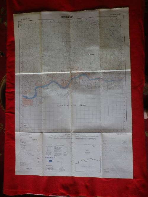 RHODESIAN MAP - SENTINEL AREA, BEIT BRIDGE DIST. 1:50 000 - USED IN BUSH WAR - SEE ANOTATIONS (7196)
