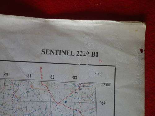 RHODESIAN MAP - SENTINEL AREA, BEIT BRIDGE DIST. 1:50 000 - USED IN BUSH WAR - SEE ANOTATIONS (7196)
