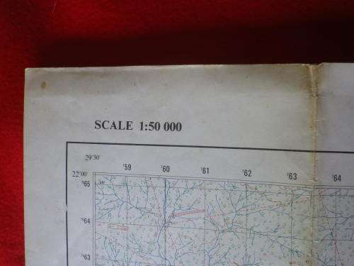 RHODESIAN MAP - SENTINEL AREA, BEIT BRIDGE DIST. 1:50 000 - USED IN BUSH WAR - SEE ANOTATIONS (7196)