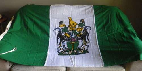 RHODESIAN FLAG - MADE WILLIAM SMITH & GOUROCK   - AS NEW - SIZE 175cm X 95cm     (4557)