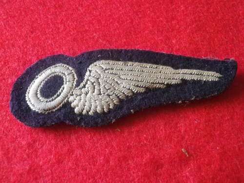 RHODESIA / ROYAL AIR FORCE - WW2 OBSERVERS WING - AS WORN BOMBER SQUADRONS  (3881)