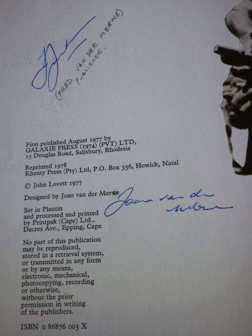 RHODESIA - "CONTACT" BY JOHN LOVETT - HC + DW - PSE SEE MANY SIGNIFICANT SIGNATURES IN PICS (3918)