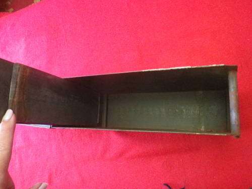 SA / RHODESIA - METAL AMMO BOX  - 7.62 X 200 ROUNDS BELTED - USED IN ARMOURED VEHICLES   (4591)