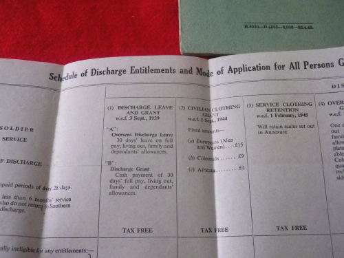 SOUTHERN RHODESIA - POST WW2 BOOKLET " DISCHARGE ENTITLEMENTS", INCLUDING FOLD OUT -    (3976)