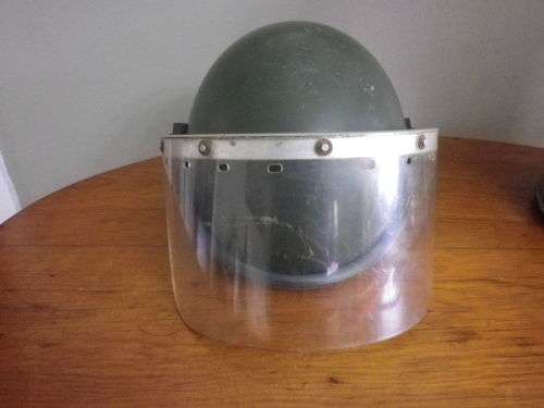 SA ARMY - GREEN RIOT HELMET WITH VISOR - OBSOLETE  relisted due to Time Waster