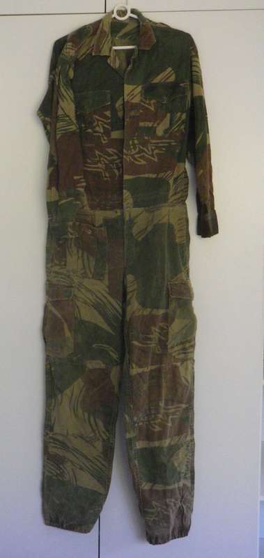 RHODESIAN ARMY - MADE UP CAMMO OVERALLS - JOINED TROUSERS + LS SHIRT - UNUSUAL   (7508)