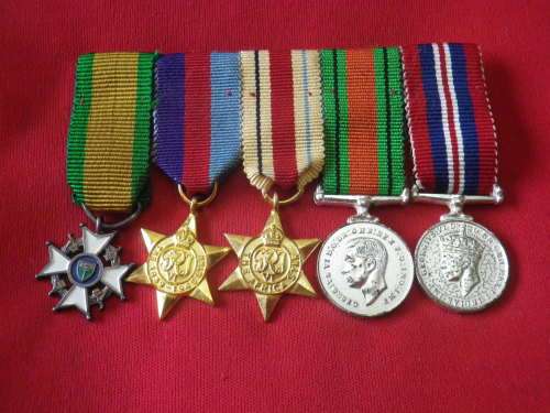 RHODESIA / GB - MINIATURE (X5) MEDAL GROUP - RHODESIAN OLM / MLM CIVILIAN + WW2 MEDALS -  (7519)