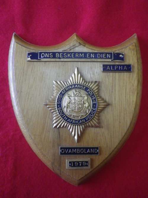 SAP PLAQUE - ALPHA COY. OVAMBOLAND 1979     (5010)