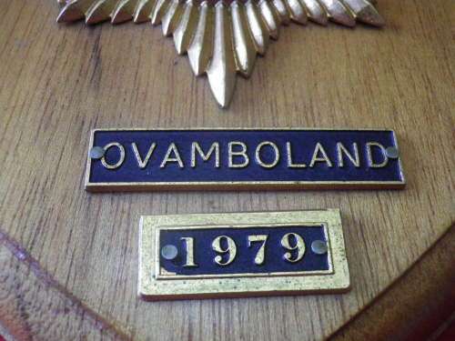 SAP PLAQUE - ALPHA COY. OVAMBOLAND 1979     (5010)