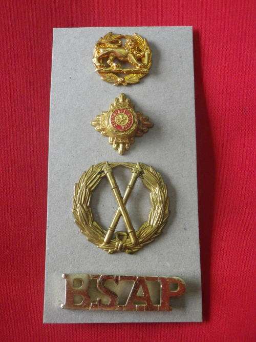 RHODESIA BSAP - COMMISSIONERS MOCK UP RH SHOULDER BOARD - ALL ORIGINAL BADGES ON CARDBOARD (7677)
