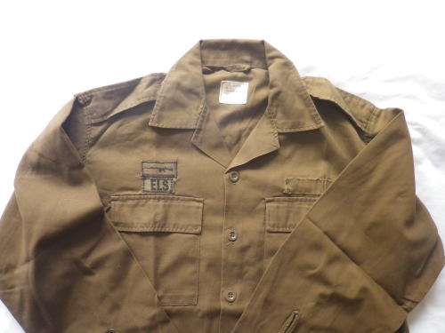 SADF - BROWNS LS SHIRT - SIZE M - PROTEA CLOTHING - NAME + INSIGNIA - SIZES BELOW (2710)