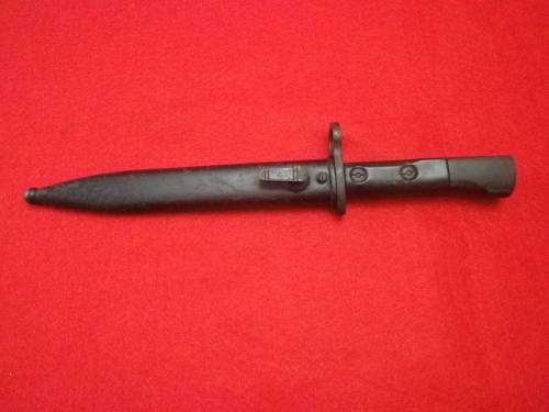RHODESIAN ARMY - UZI BAYONET + STEEL SCABBARD    (4744)