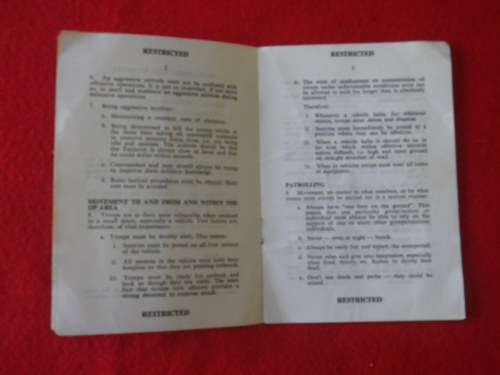 RHODESIAN ARMY - OPERATIONS AIDE MEMOIRE 1976 - 8 Pgs  INTERESTING INFORMATION   (7773)