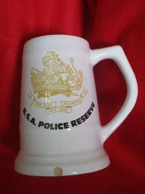 RHODESIA BSAP RESERVE - RECCE UNIT MUG - MADE WILLSGROVE - HAS CRACK / CHIP     (1053)