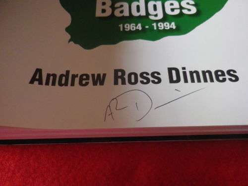 `BORDER WAR BADGES` BY ANDREW DINNES - SIGNED HC + DW   302 Pgs      (5070)