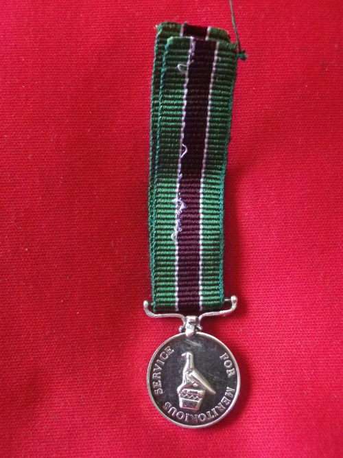 RHODESIA - PRISON MEDAL FOR MERITORIOUS SERVICE (PMS)   - MINIATURE MEDAL  (7911)