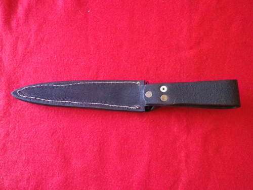 SPECIAL FORCES / COMMANDO STYLE KNIFE + SHEATH - MADE BY GERRY CILLIERS -BLADE LENGTH 17.5cm  (6501)