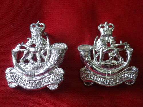 RHODESIAN LIGHT INFANTRY - QC FACING PAIR ANODISED COLLAR BADGES          (6010)