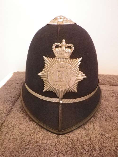 RHODESIA - MONITORING FORCE WEST MIDLANDS POLICE BOBBYS HELMET - RIM 54CM / 21`     (7984)