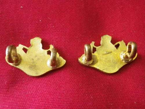 RHODESIA BSAP - FROSTED GILT FACING PAIR MESS DRESS BADGES - ALSO USED ON PRAW WINGS  (8032)