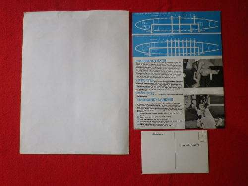 AIR RHODESIA - VISCOUNT EPHEMERA, INCL. SAFETY CARD, MARKETING CERT. + POSTCARD - RARE (8083)