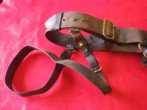 RHODESIAN USED SAM BROWNE + .45 REVOLVER HOLSTER +AMMO POUCH  - CIRCA BOER WAR WW1           (4017)