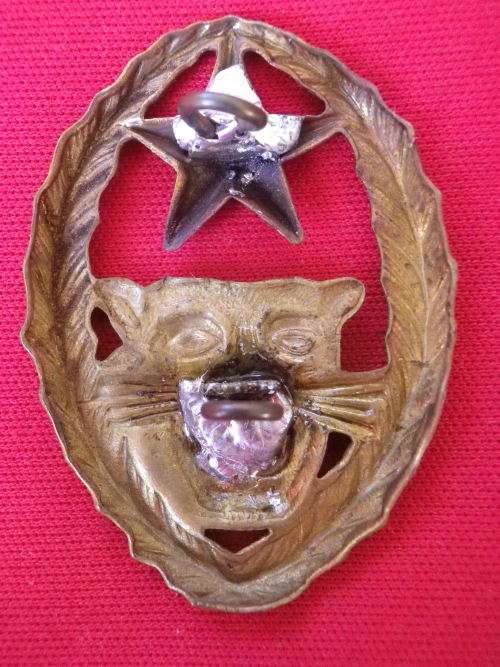 MIKE HOARE`S CONGO MERCENARY 5 COMMANDO BERET BADGE - RARE - SLIDER CUT OFF, RELUGGED   (4092)