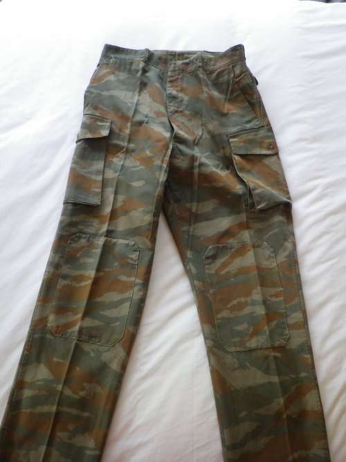 RHODESIAN WAR PICK UP -EX ZIPRA CAMMO TROUSERS, CUBAN SUPPLY - HAS SPLITS, TEARS AND REPAIRS (4129)