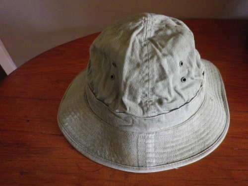 RHODESIAN WAR PICK UP - EX ZIPRA BUSH HAT - PORTUGUESE ? RIM 54.5CM / 21.5` - GOOD CONDITION (4127)
