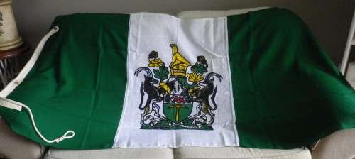 RHODESIAN FLAG - AS NEW - MADE WILLIAM SMITH GOUROCK - INSCRIBED - SIZE 178X90cm -  (8233)
