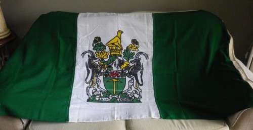 RHODESIAN FLAG - AS NEW - MADE WILLIAM SMITH GOUROCK - INSCRIBED - SIZE 178X90cm -  (8233)