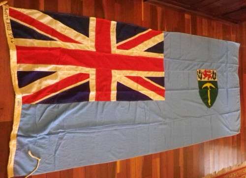 SOUTHERN RHODESIA FLAG - WILLIAM SMITH -  VERY LARGE 278 X 122cm - INSCRIBED - GOOD CONDITION (8234)