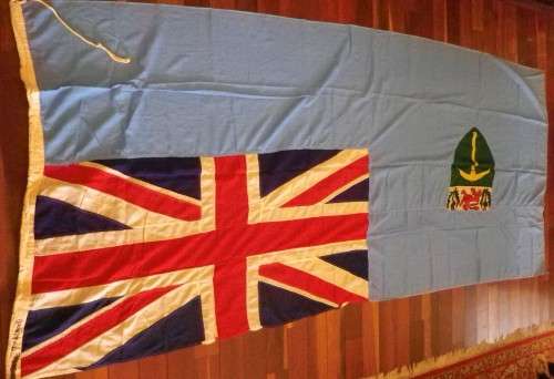 SOUTHERN RHODESIA FLAG - WILLIAM SMITH -  VERY LARGE 278 X 122cm - INSCRIBED - GOOD CONDITION (8234)