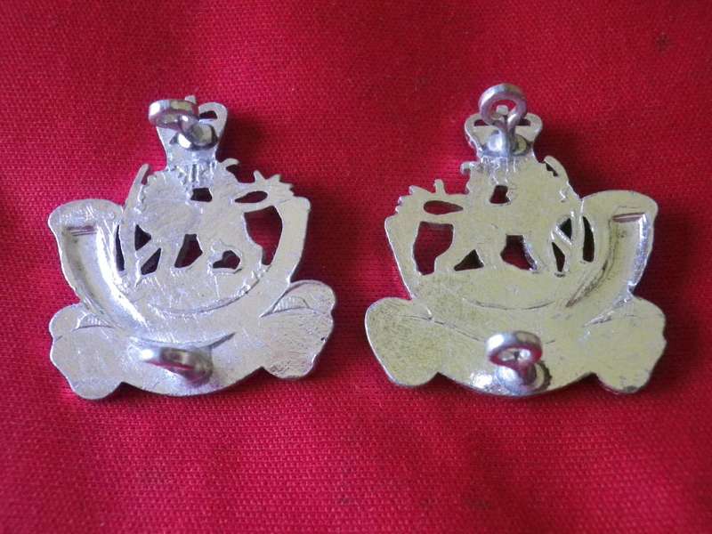 RHODESIA LIGHT INFANTRY - QC FACING PAIR ANODISED COLLAR BADGES              (8364)