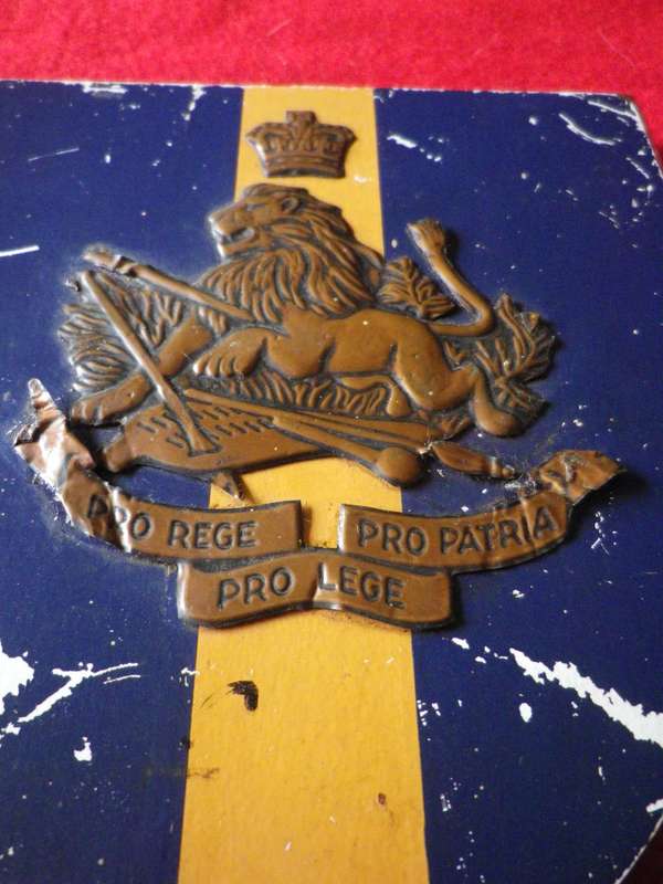 RHODESIA BSAP EARLY QC PLAQUE  - SOME DAMAGE AS SEEN                    (8410)
