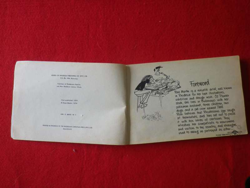 RHODESIA - ` MEET THE RHODESIANS` CARTOON BOOK BY ROSE MARTIN 1974  - SC 100 Pgs    (8442)