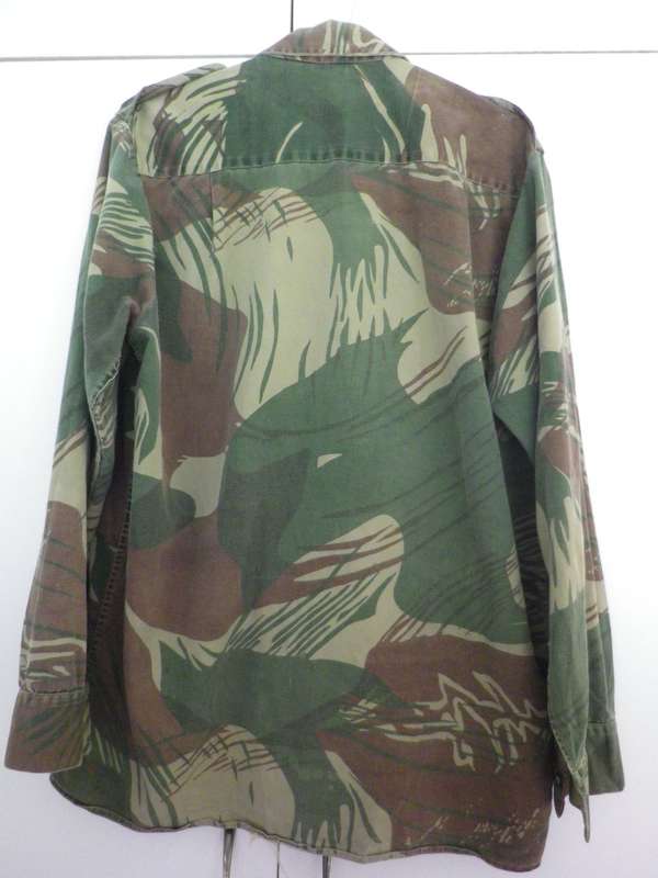 RHODESIAN ARMY LONG SLEEVE CAMMO SHIRT - SOME BUTTONS MISSING + MINOR REPAIRS - PARAMOUNT (8439)