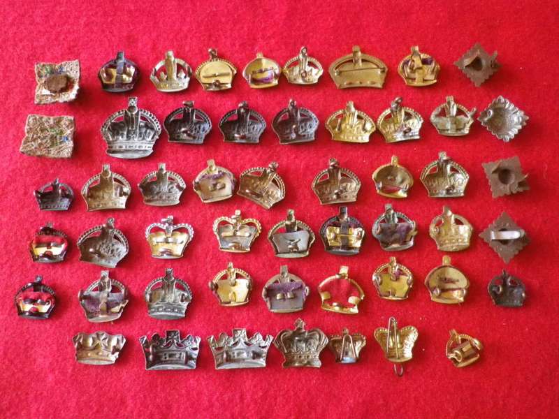 BRITISH ARMY & EMPIRE - OFFICERS RANK CROWNS + PIPS - SEE PICS FOR QUANTITY AND QUALITY (8496)