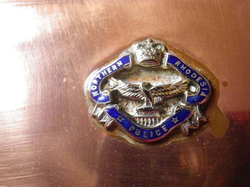 NORTHERN RHODESIA POLICE COPPER BOX - `NDOLA POLICE CLUB 1964 `  - SIZE 10 X 10 X 5cm   (8564)