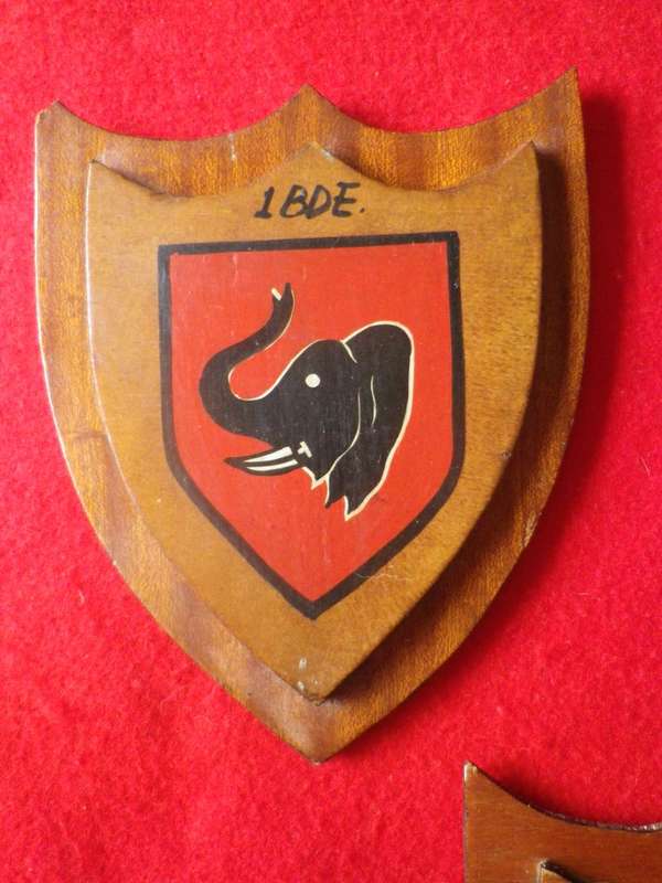 RHODESIAN - PERIOD SET BRIGADE PLAQUES - HAND MADE AND PAINTED - MINOR DAMAGE  SIZES 15.7x19cm(8586)