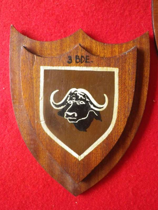 RHODESIAN - PERIOD SET BRIGADE PLAQUES - HAND MADE AND PAINTED - MINOR DAMAGE  SIZES 15.7x19cm(8586)