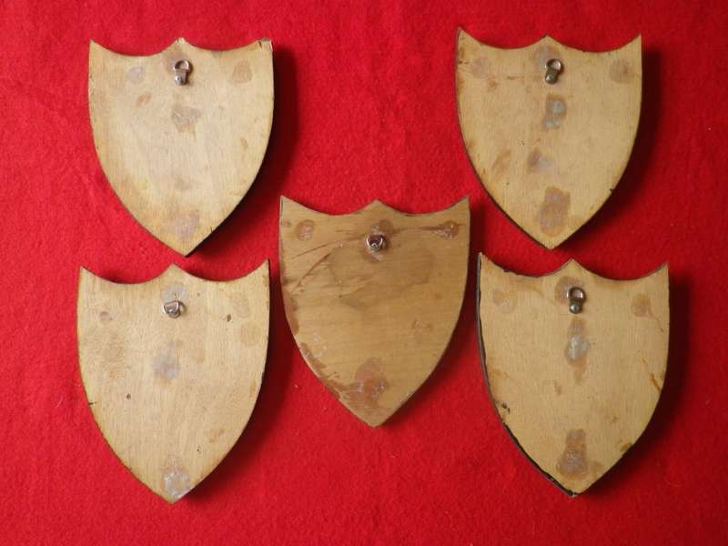 RHODESIAN - PERIOD SET BRIGADE PLAQUES - HAND MADE AND PAINTED - MINOR DAMAGE  SIZES 15.7x19cm(8586)