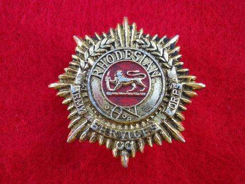 RHODESIA - RHOD ARMY SERVICES CORPS CAP BADGE WORN 1970-1980